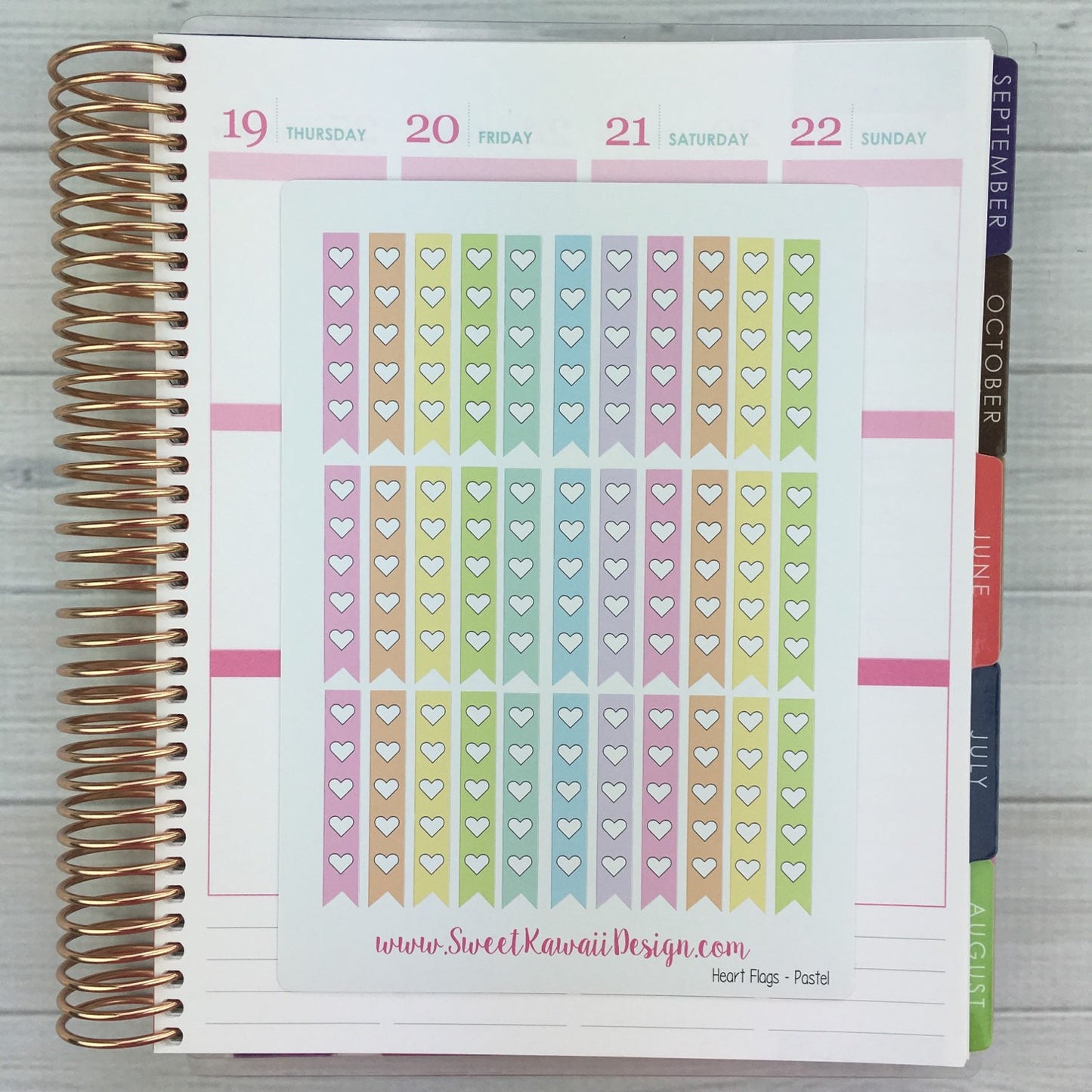 Kawaii Heart Checklist Stickers - Pastel
