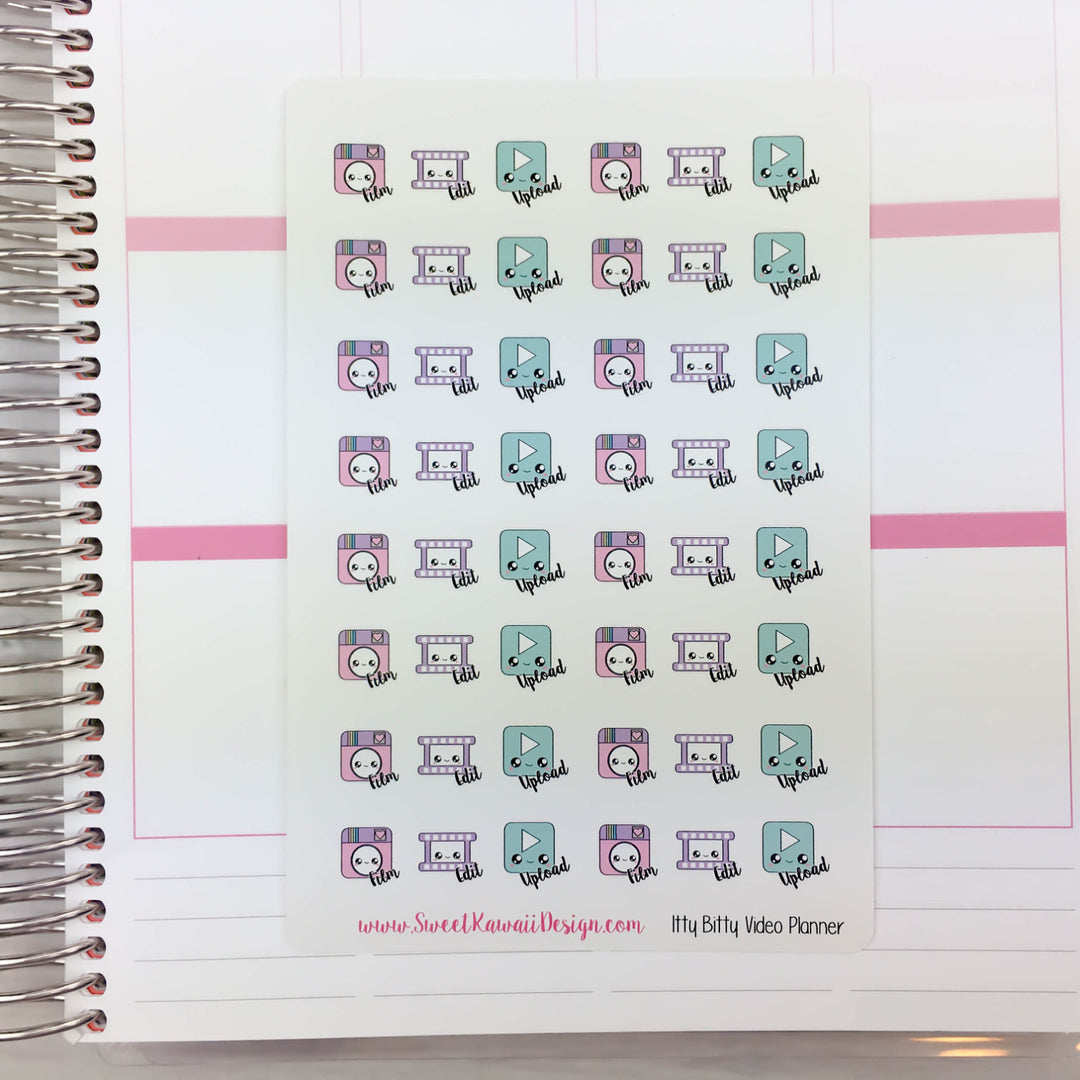 Itty Bitty Kawaii Video Planner Stickers