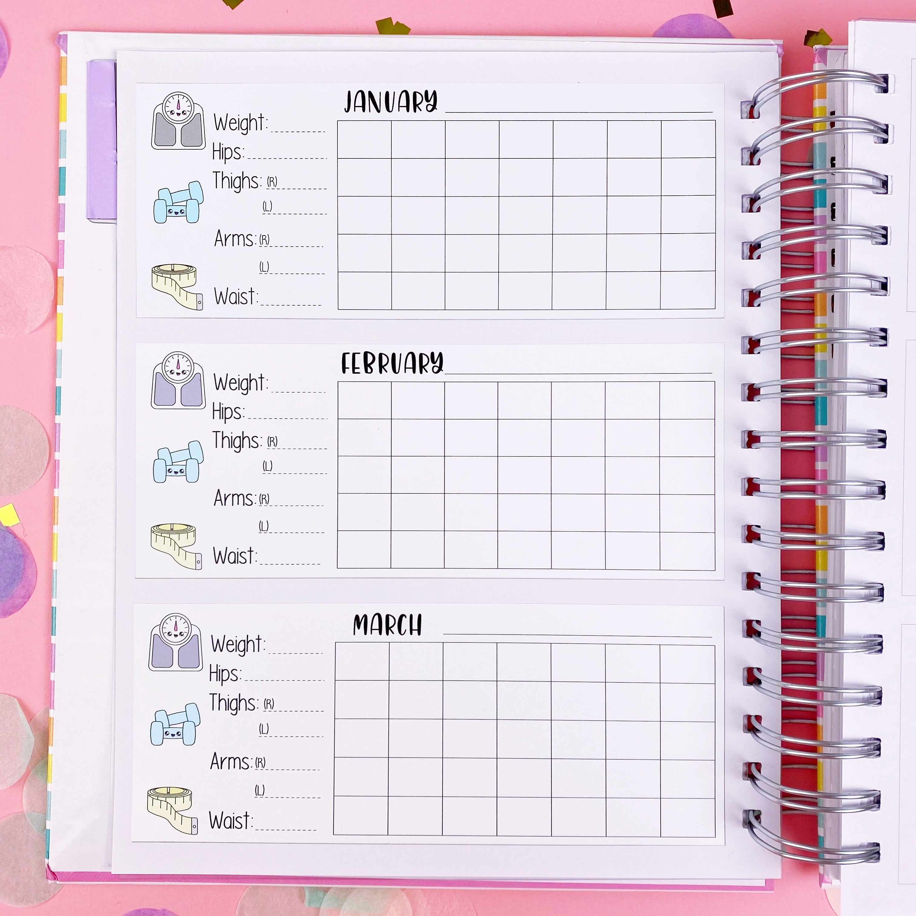 Kawaii SKD/CPC Planner Fitness Overview - 12 Month