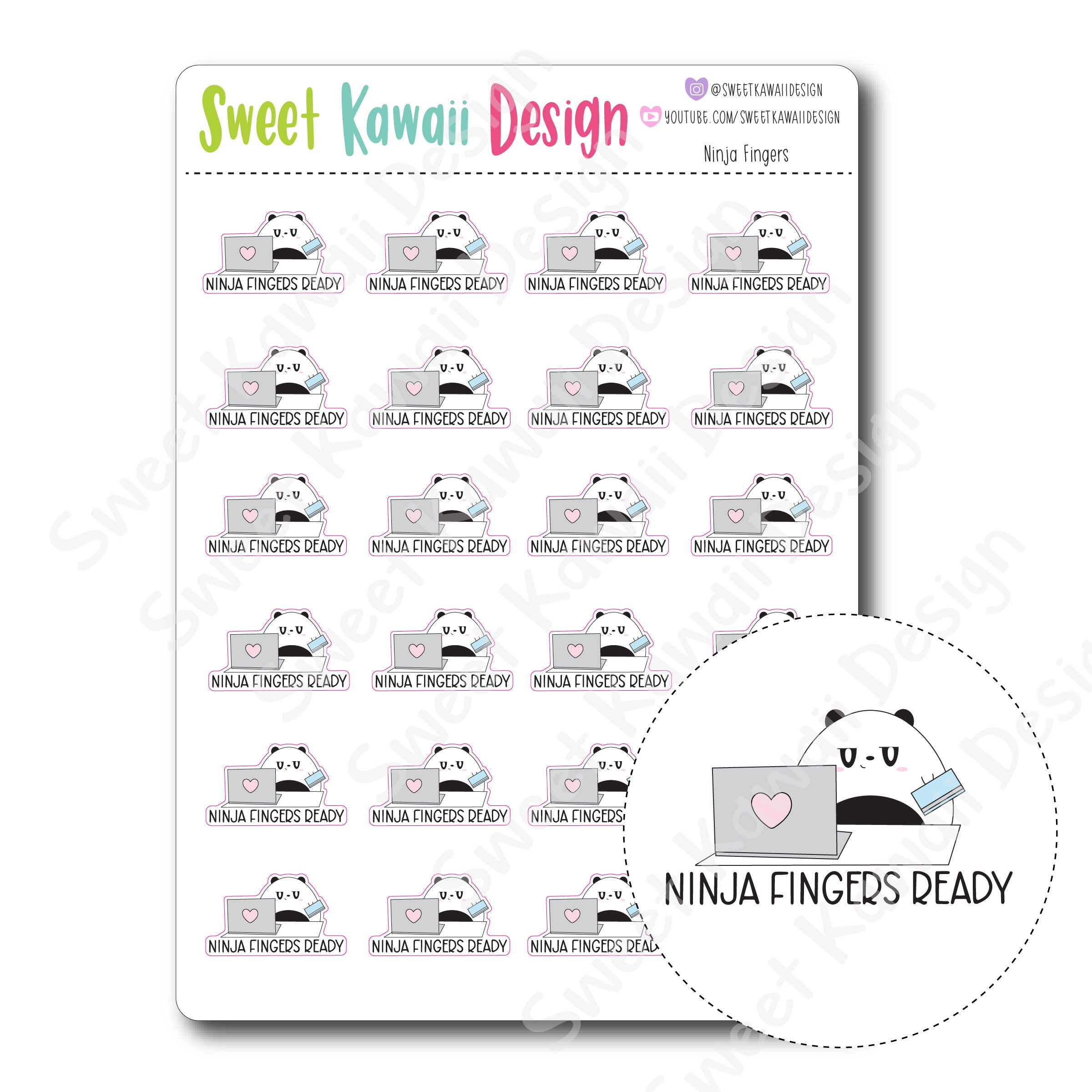 Kawaii Ninja Finger Stickers