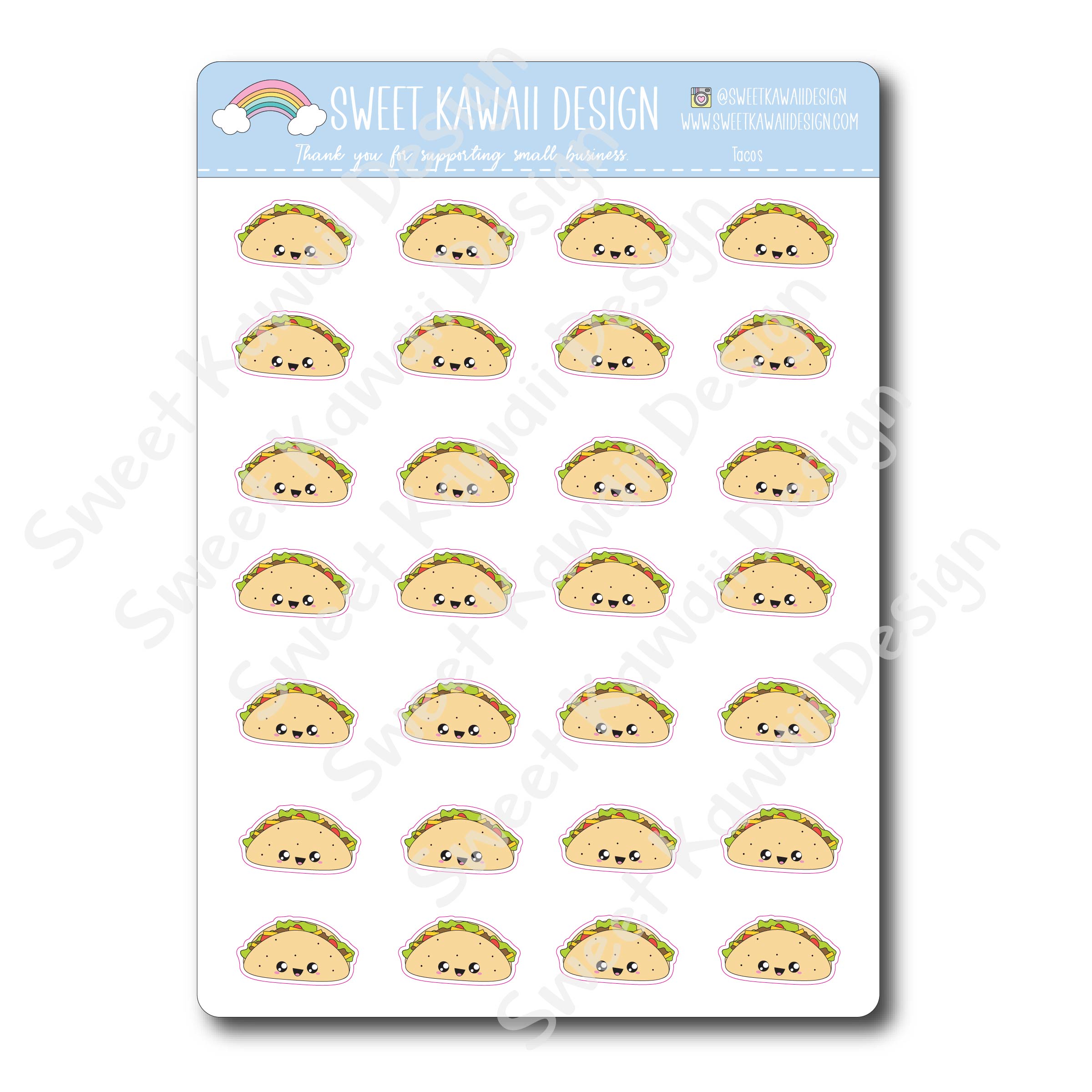 Kawaii Taco Stickers