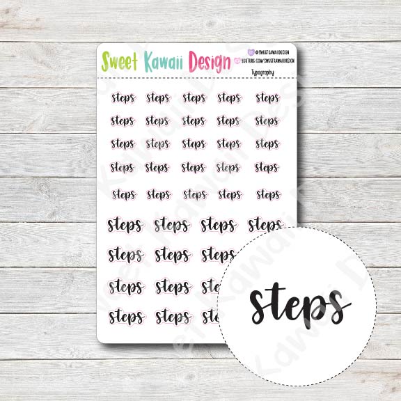 Typography Stickers - Steps