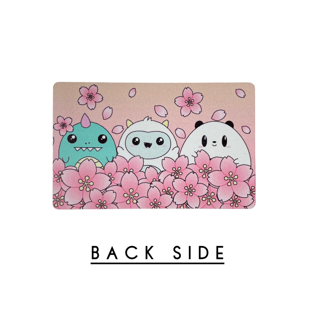 Metal Washi Card - Cherry Blossom Critters