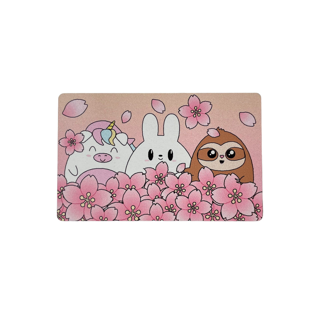 Metal Washi Card - Cherry Blossom Critters